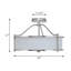 Plafonnier semi-encastré 3 lumières 18 po avec abat-jour en tissu et diffuseur en verre semi-encastré-200315264