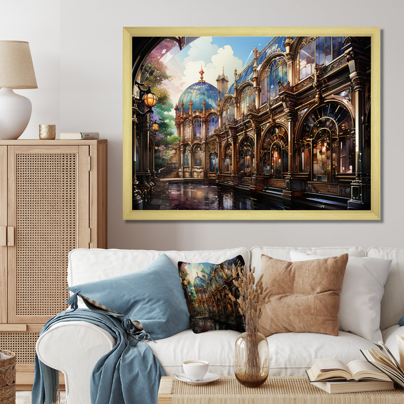 Carousel Whimsical Delight V, reproduction d'art sur toile, H 34 po x l 44 po x P 1,5 po, Encadrement doré