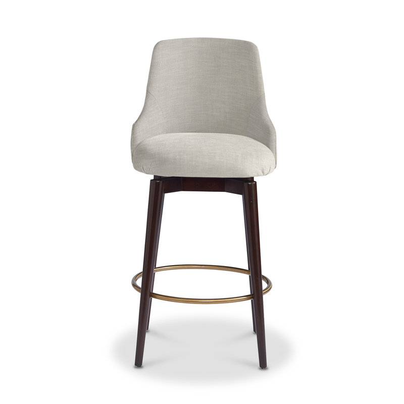 Zoe Swivel Upholstered Stool, Counter Stool (25.5” Seat Height), French Gray