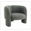 Fauteuil d'appoint en tweed vert Pemba
