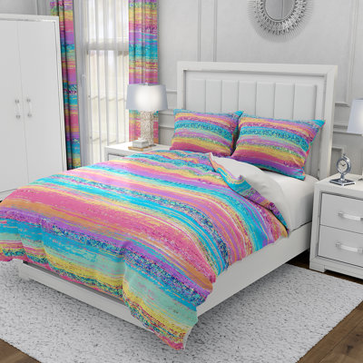 Bedding Sets Polyester Box Stitch Striped Duvet Cover & Insert Set
