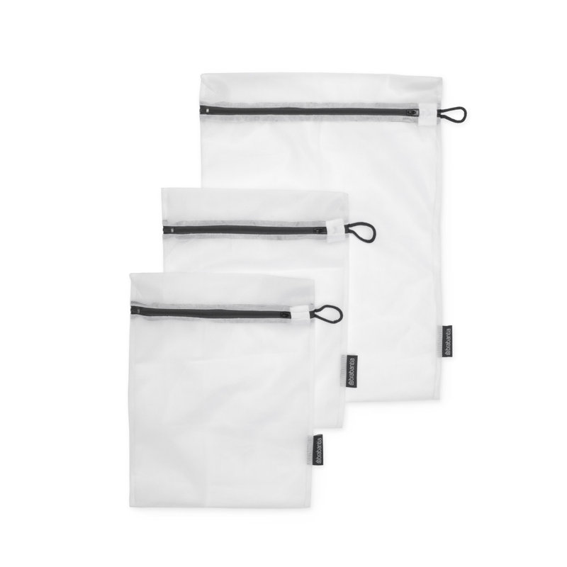 Brabantia Laundry Wash Bags, Set of 3, in 2 sizes, Black