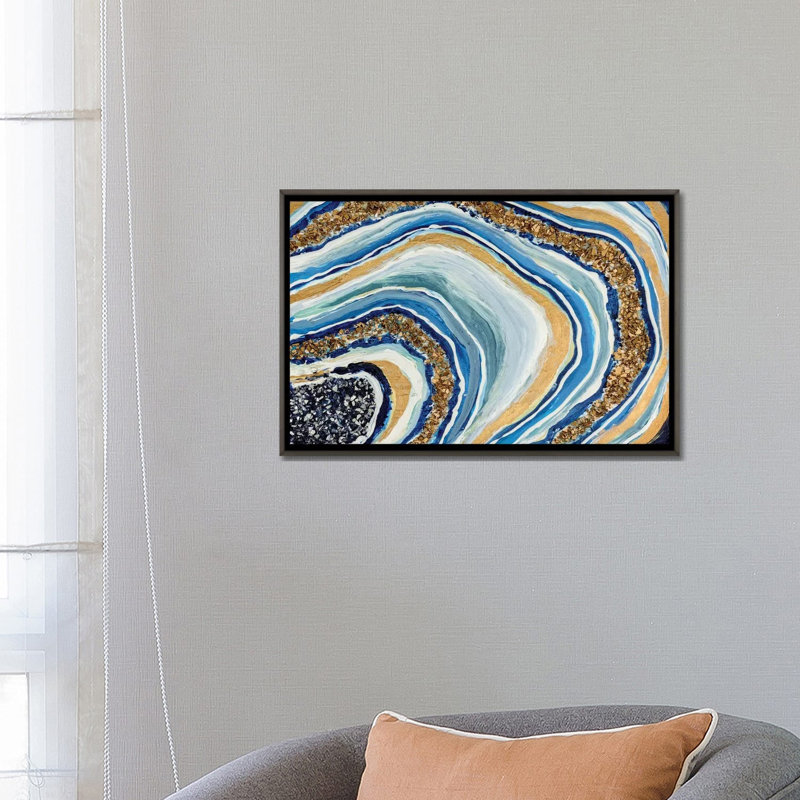 « Blue GEODE » par Nikki Chauhan, reproduction d’art, Toile tendue, H 18 po x l 26 po x P 1,5 po