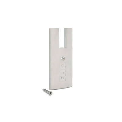 FHC R4SEC34BS Embout de rail de porte carrée 4 po pour verre 5/8 po à 3/4 po - Acier inoxydable brossé