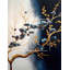 Horloge murale bleue en forme de cerisier bleu VI - Bonsai-106134578