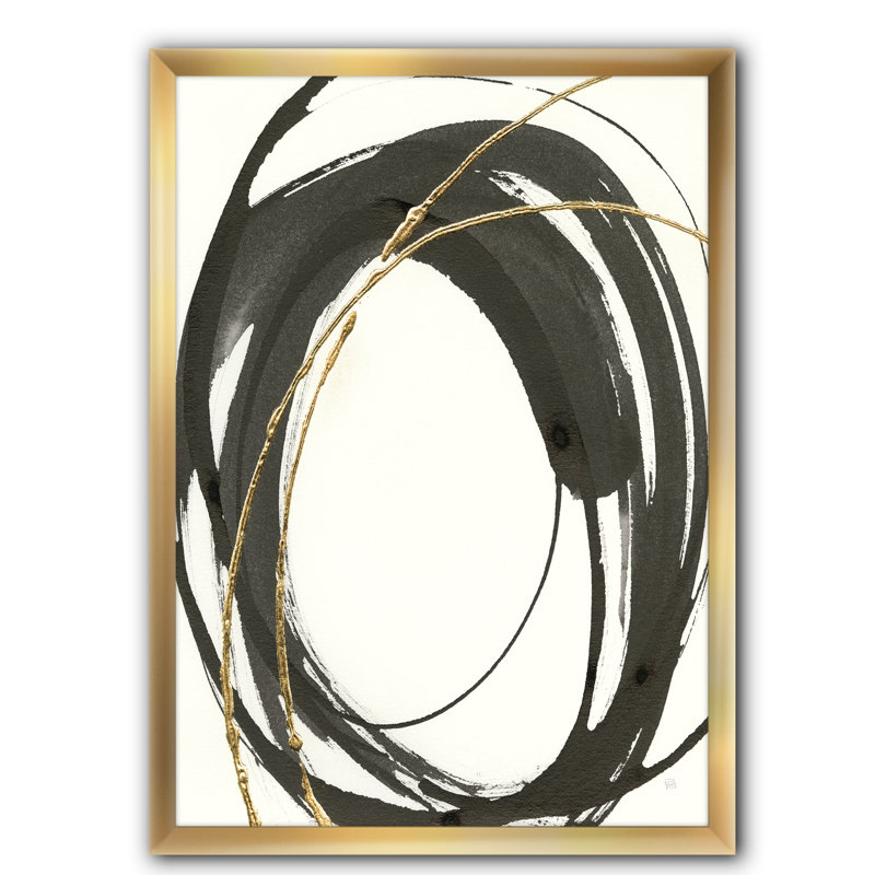 « gold glamour circle i », reproduction d’image sur toile, H 40 po x l 30 po x P 1,5 po, Cadre doré