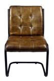 Chaise d'appoint en cuir fleur fendu de 22 po Ziyue