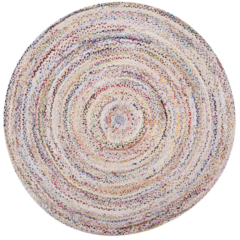 Tapis abstrait en coton tissé à la main Hurst , Rond 12 pi