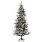Kiana Flocked Pine Artificial Christmas Tree with LED Lights with Stand