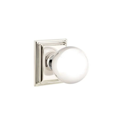 Ensemble de mortaise intérieure Emtek avec rosette et bouton Wilshire (LH)