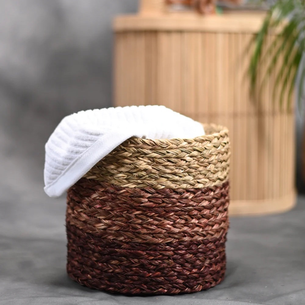 Handmade Seagrass Decorative Basket, 8"