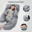 Coussins de grossesse avec coussin de coin réglable, oreiller de maternité complet en U avec housse amovible - soutien pour le dos, les jambes, le ventre, les hanches pour les femmes enceintes qui dorment 