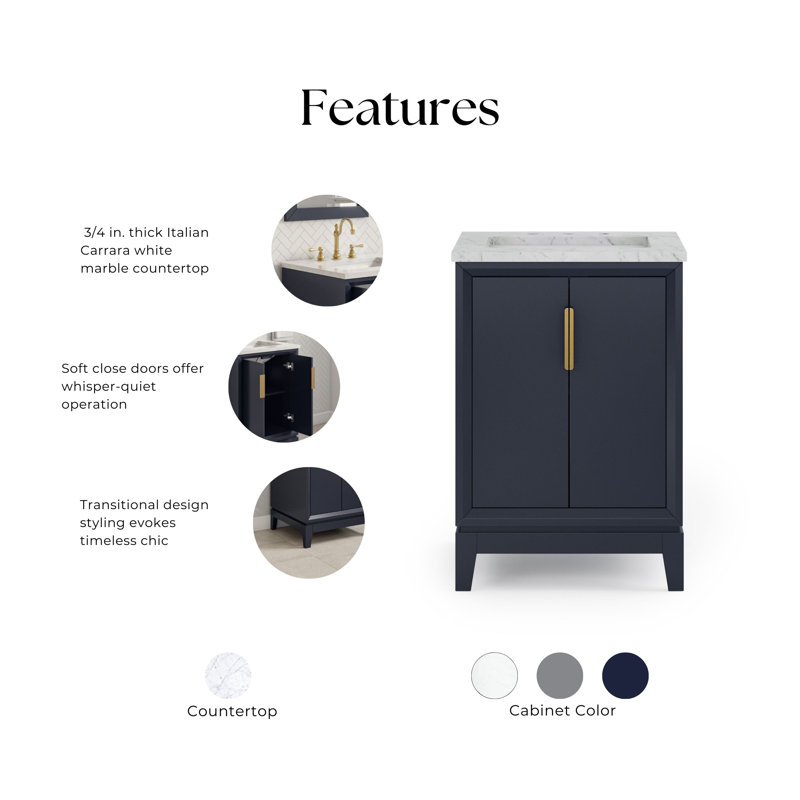 24" Single Bathroom Vanity Set, Monarch Blue