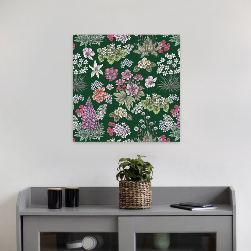Art contemporain Art floral printanier, H 18 po x l 18 po