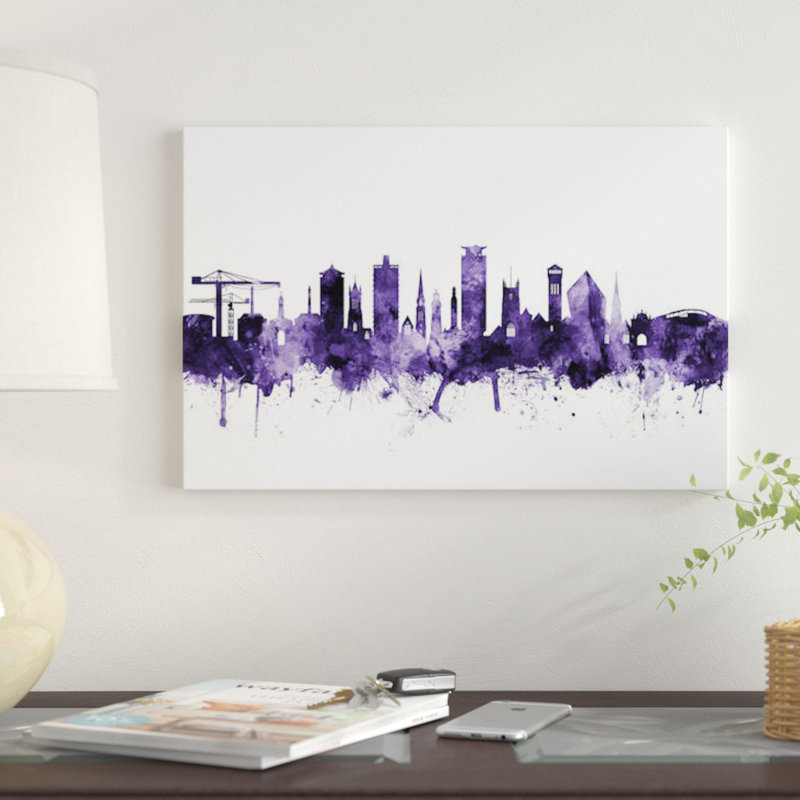 «Plymouth, England Skyline» par Michael Tompsett - impression sur toile tendue, H 26 po x l 40 po x P 1,5 po, Toile tendue