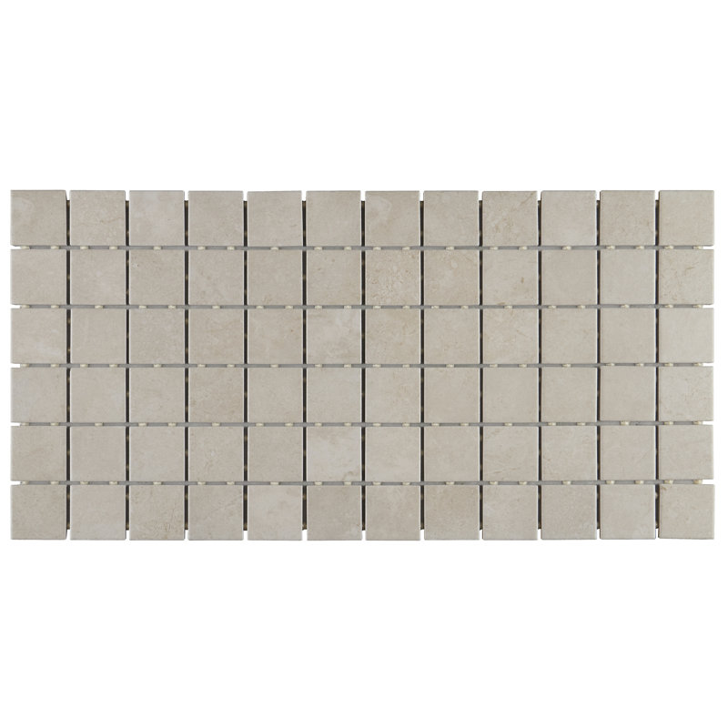 Carreau de mosaïque en céramique intentionnel 2 po x 2 po, Crème