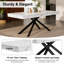 White Marble Effect Extendable Dining Table, 140-180cm Rectangular Kitchen Table with Metal Cross Legs (Seats 6-8)