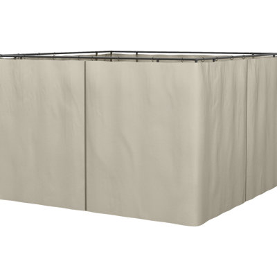 Paroi de remplacement de pavillon de jardin 10 pi X, beige avec crochets et sangles, pour l'extérieur et les cabanes, paroi latérale à installation simple, blocs à crochets pour une intimité accrue