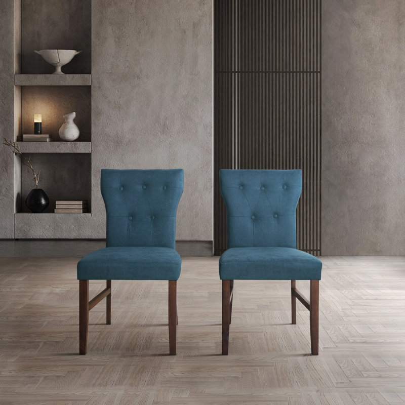 Chaise de salle à manger rembourrée Ast, Bleu