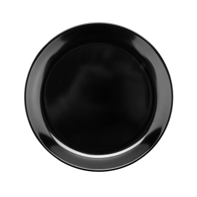 Assiette en mélamine de 9,5 po (ensemble de 12), Noir