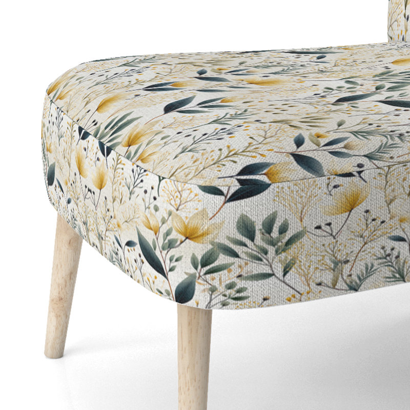 Earthy Flora - Chaise d'appoint rembourrée bohémienne et éclectique