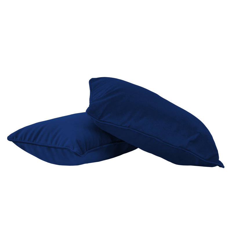 Rectangle Lumbar Microfiber Pillow with Piping, 2-pack, Eclipse, Rectangular 12"H x 20"W