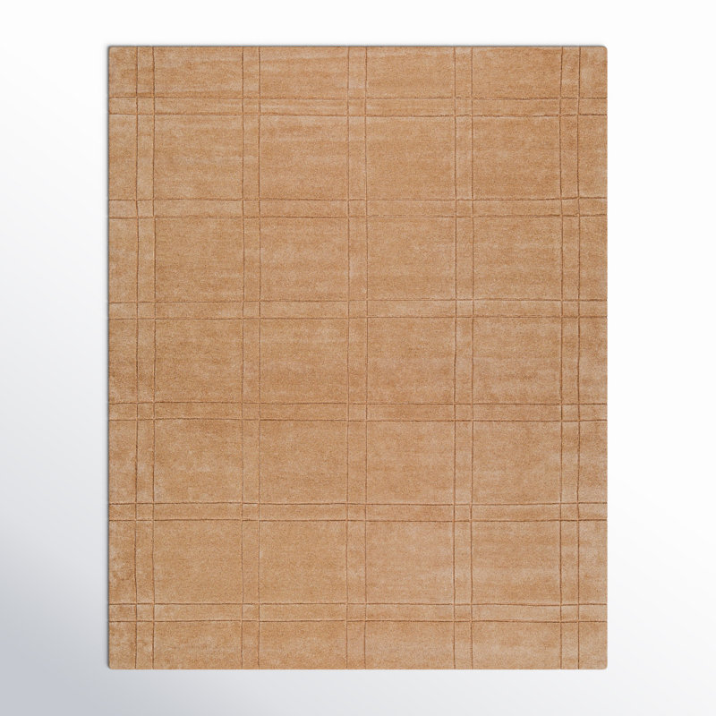 Tapis brun clair touffeté à la main Sioeli, null