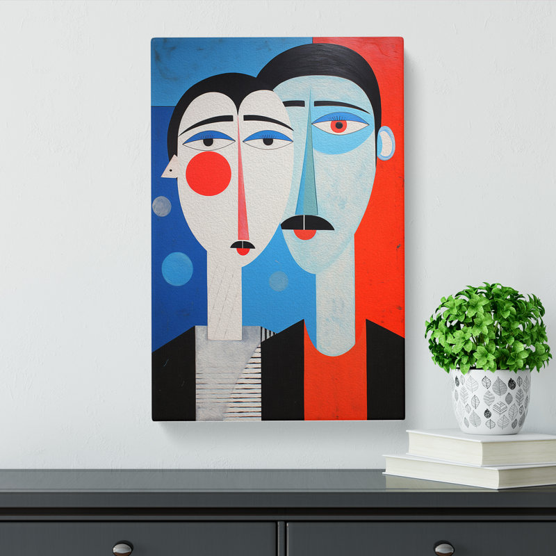 Two Men In Love Dadaism - Wrapped Canvas, 60cm H x 40cm W x 3cm D