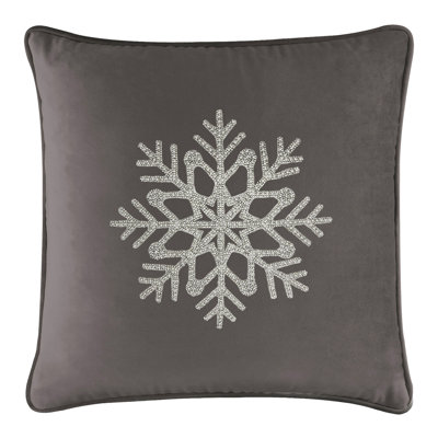 Sparkles Home Rhinestone Snowflake Throw Pillow | Luxurious Feather Insert | Winter Decor & Accent
