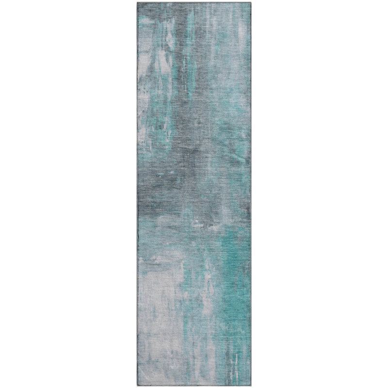 Premium Machine Washable Kumbhar AMF1350 Abstract Rug, Runner 2'3" x 7'6"