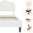 Upholstered Bed Frame with Adjustable Headboard & Smart LED