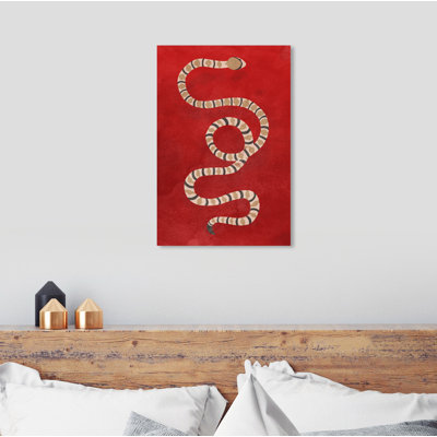 «Wild Animals Ruby Snake», reproduction d'art graphique sur papier encadré
