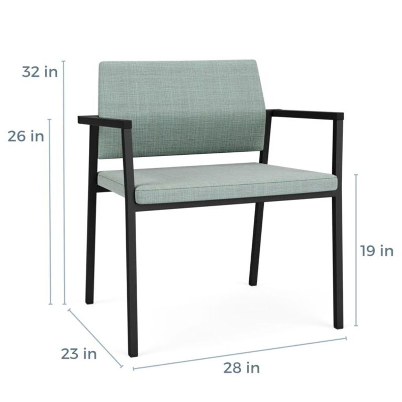 Fauteuil de réception Avon Rx, Noir, Vinyle Chambray écume de mer