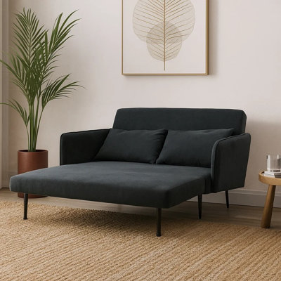 Linna Convertible Loveseat Sleeper, Modern, 2 Pillows, 61 Inch