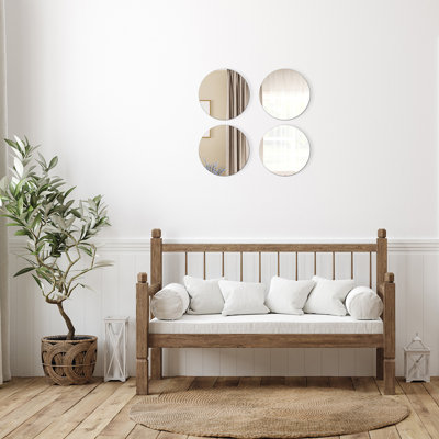 Ensemble de miroirs muraux auto-adhésifs 4 pièces