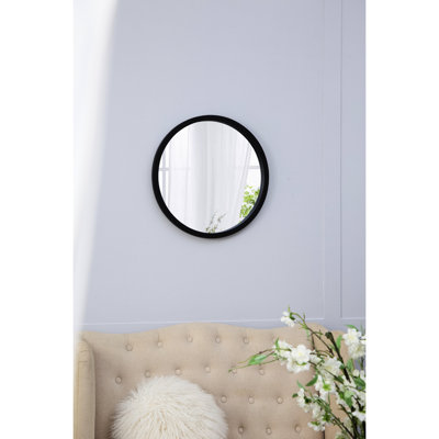 Miroir mural 20 po avec cadre en bois foncé - pour le salon, la salle à manger, le vestibule, la salle de bain, le bureau