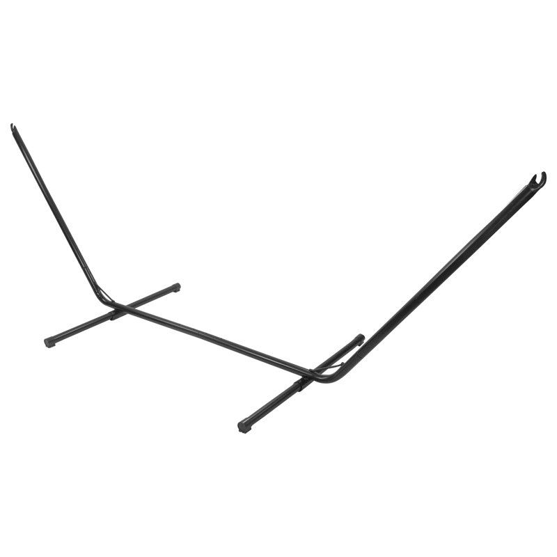 Black Steel Hammock Stand with Chain Accent and Hooks