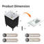 Meuble-lavabo 24 po avec lavabo, structure autoportante pour plancher, portes à fermeture douce pour un fonctionnement silencieux, finition chêne (lavabo blanc)