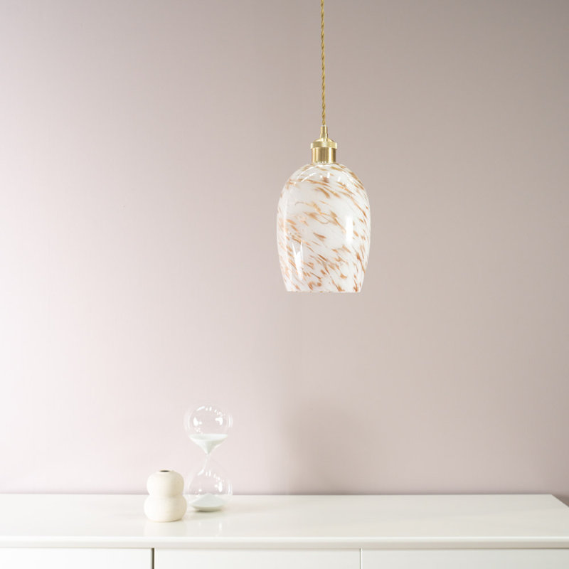 24.5cm H Glass Dome Lamp Shade ( Clip On ), White