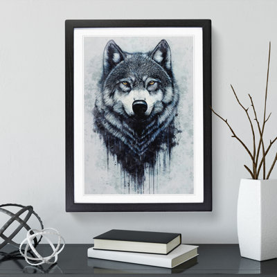 Splashed Wolf - Framed Print