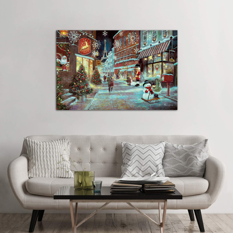 Paris Christmas by Ruane Manning - Print on Canvas, Open/Framed Gallery Wrapped, 101.6 cm H x 66.04 cm W x 3.175 cm D