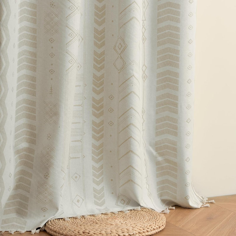 Rideaux Boho 100% occultant crème beige