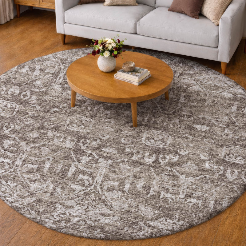 Tapis serpentin haut de gamme Premium ADS40, Brun, Rond 8 pi