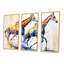 Giraffs qui court - 3 pièces sur toile-87930423-87930428