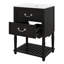 Meuble-lavabo de 24 po avec lavabo en céramique, armoire munie de deux tiroirs à fermeture en douceur et d'une tablette ouverte, mettant en valeur l'élégance rétro-1151458628