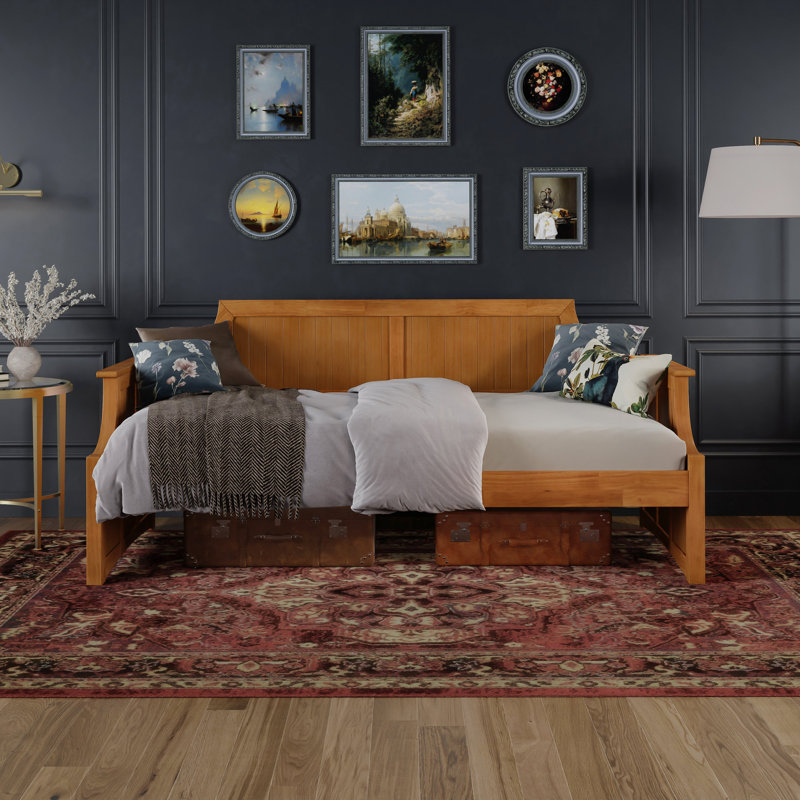 Antavious Solid Wood Daybed , Light Toffee