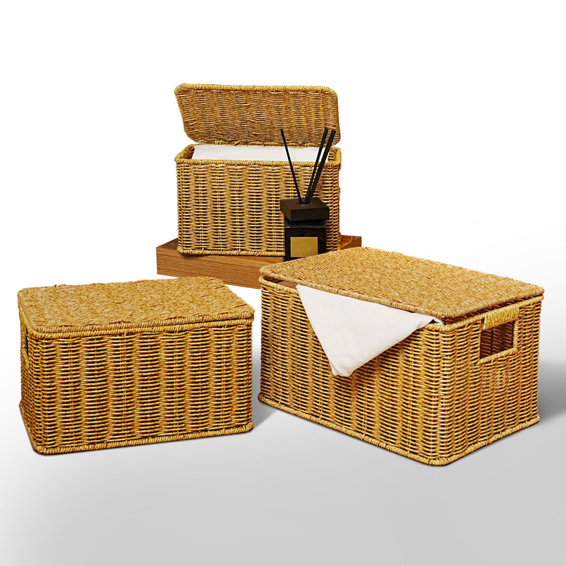 Ensemble de boîtes en rotin