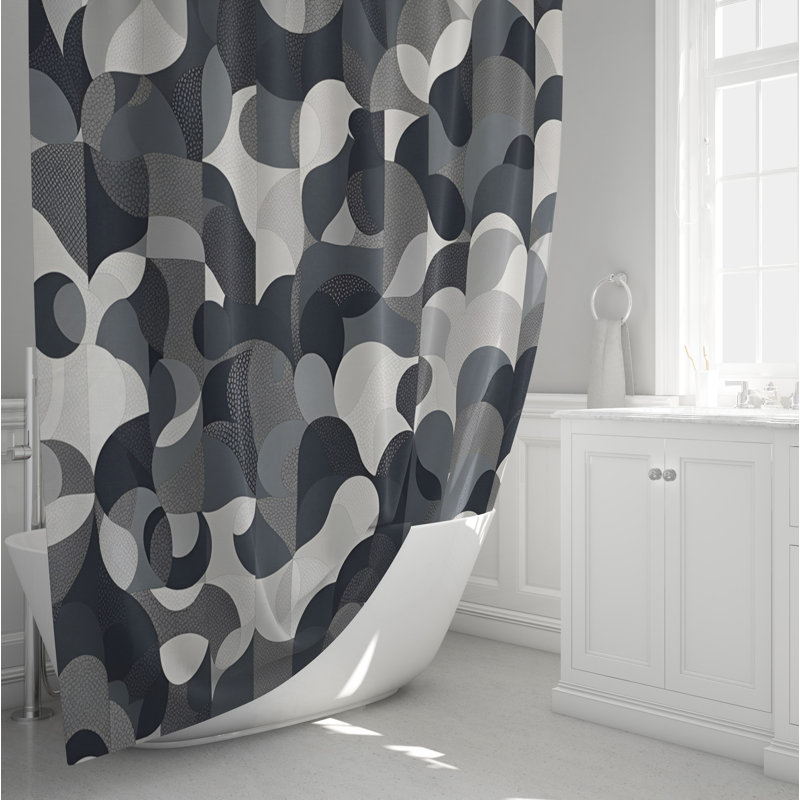 Rideau de douche avec tapis de bain SH01226, H 72 po x l 70 po