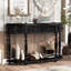 Console noire de 132 cm (52 ​​po), 4 tablettes, idéale pour une chambre ou un corridor, offrant un espace de rangement généreux.