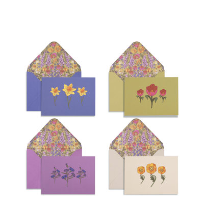 Ensemble de cartes vierges, bouquet de prairies